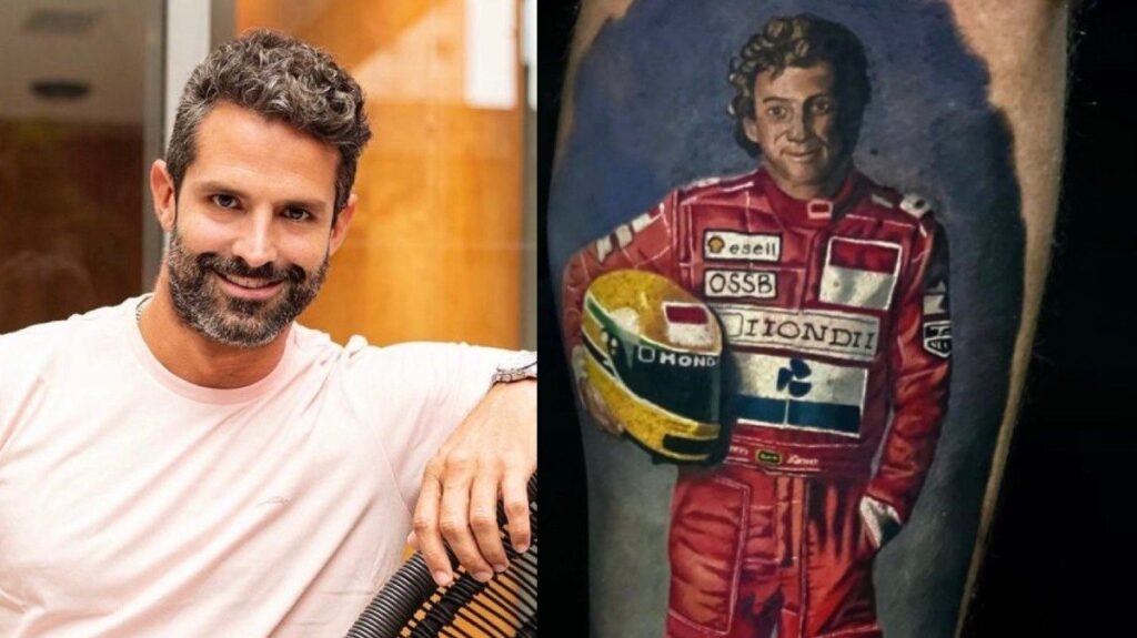 Galã de ‘Malhação’, Iran Malfitano faz tatuagem de Ayrton Senna