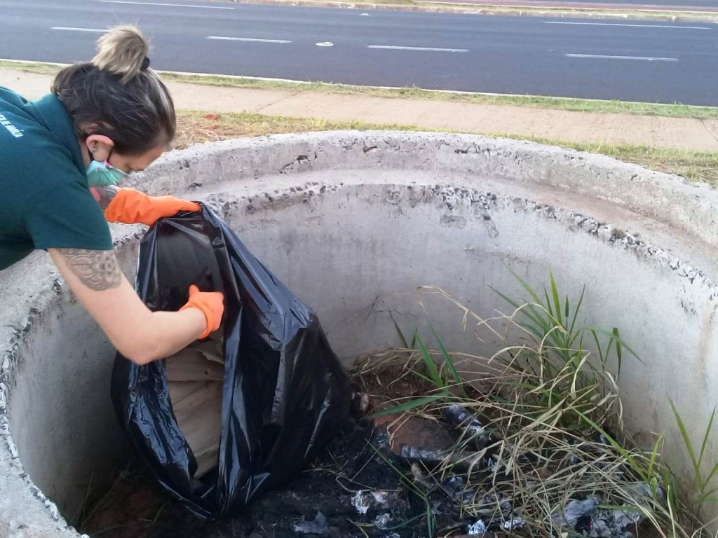 Voluntários retiram lixo e entulho na avenida Cascata – Iara Milreu Lavratti