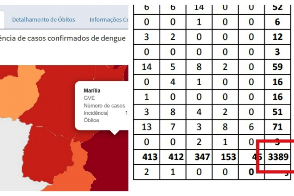 Atualização reforça conflito de dados do Estado e saúde de Marília sobre dengue