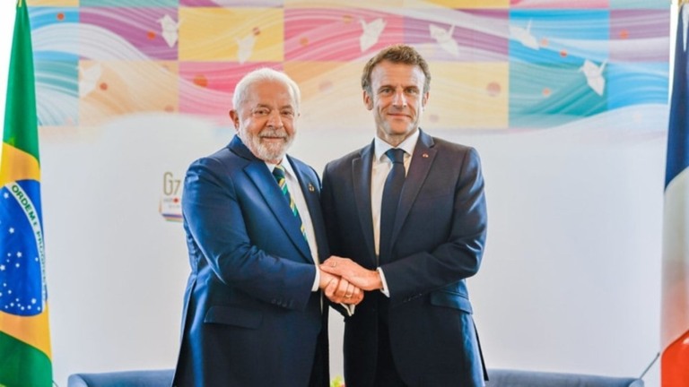 Foto: Ricardo Stuckert/PR Lula e Macron
