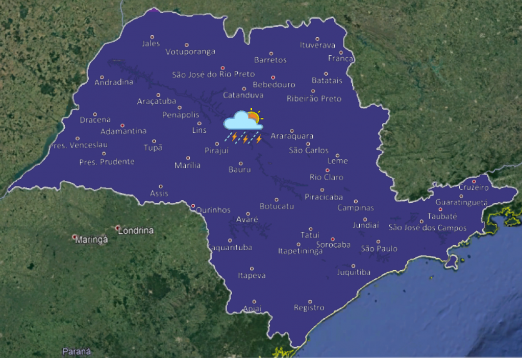 Semana começa com previsão de chuva em Marília