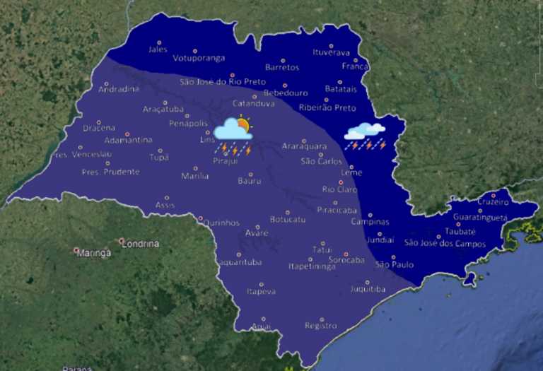 Marília terá nebulosidade até final de semana; alerta de tempestade na região