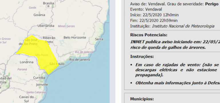 Frente fria vai trazer queda de temperatura e ameaça de temporal