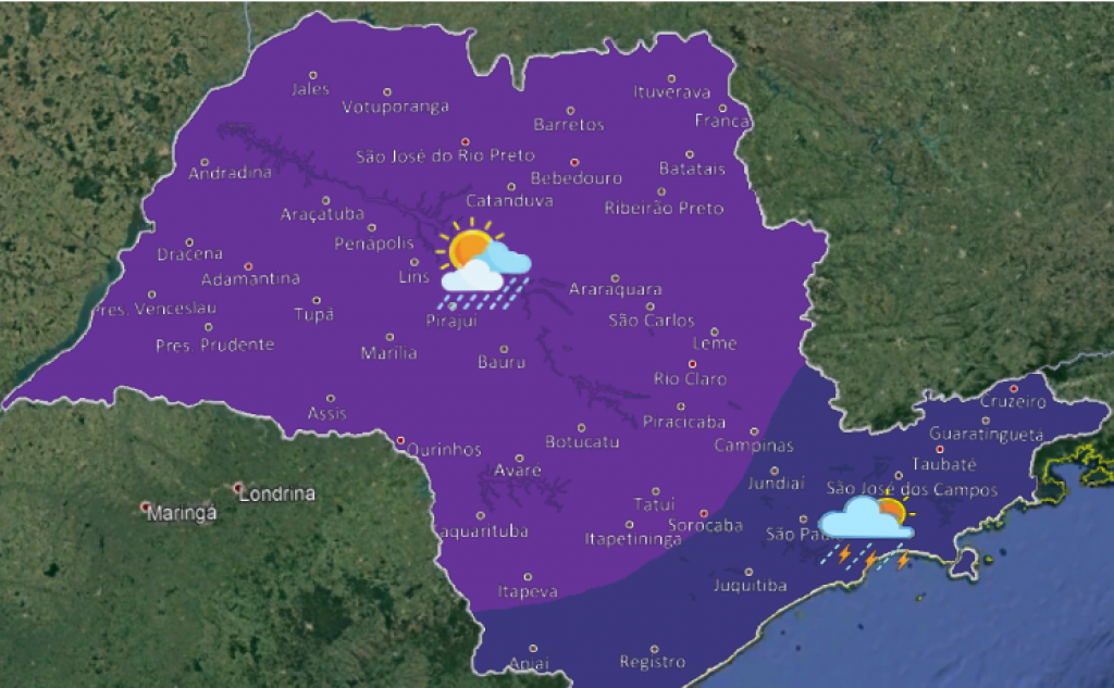 Marília deve ter chuva e temperaturas mais amenas no final de semana