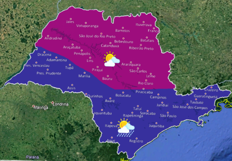 Frente fria traz nebulosidade e risco de chuvas na região de Marília