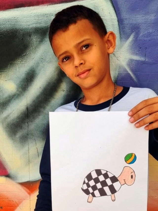 Arthur venceu concurso com mascote Tartadama – Divulgação