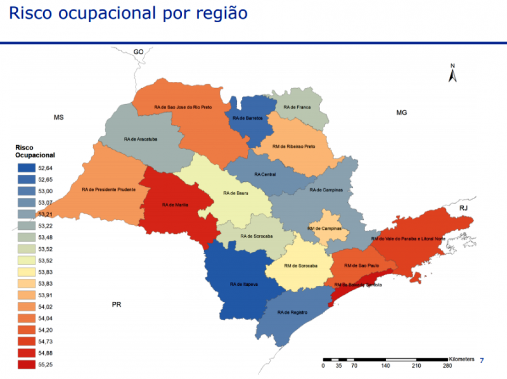 Estado põe Marília como 2ª região em risco no trabalho, veja mapas e categorias