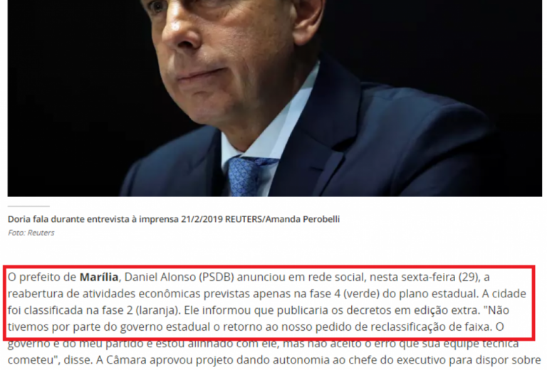 Desobediência de Marília repercute; cidade refaz mapa estadual da flexibilização