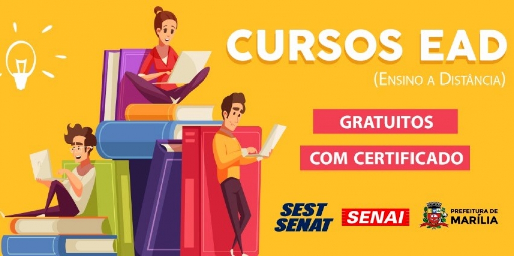 Cursos profissionais gratuitos a distância recebem 3.229 inscrições em Marília