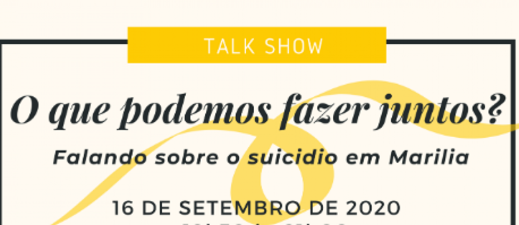 CVV de Marília terá quatro especialistas em evento online de prevenção ao suicídio