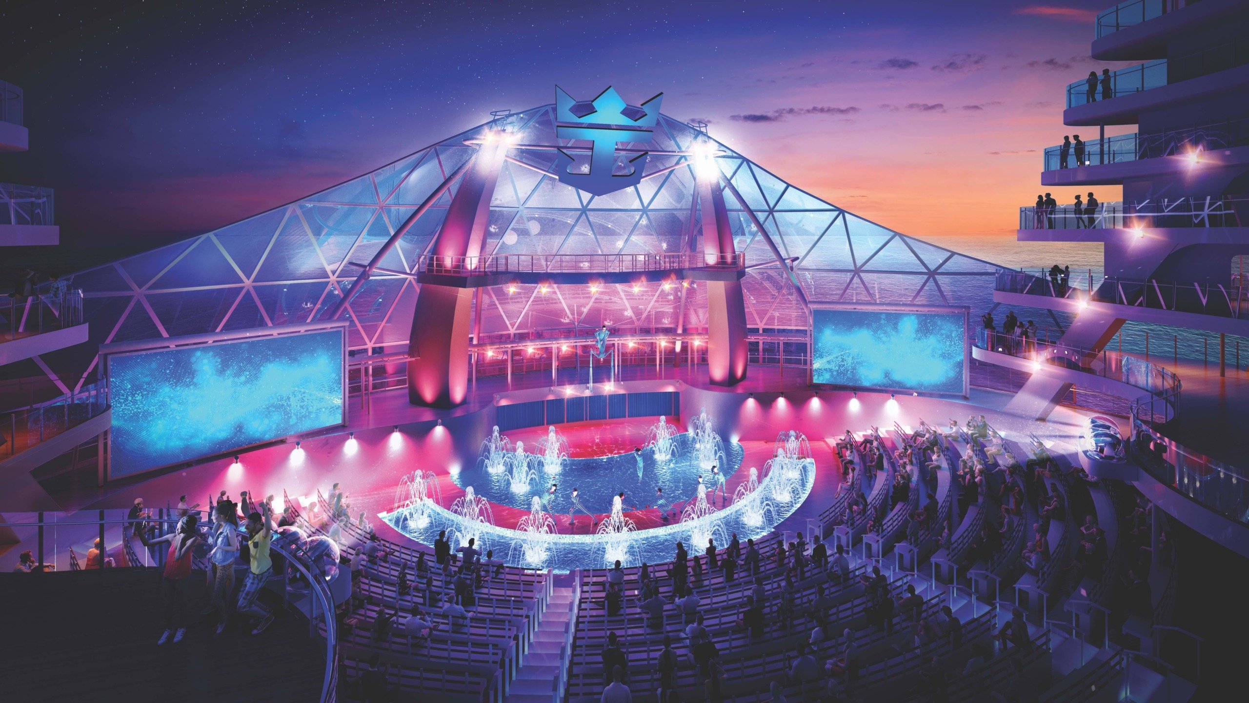 Teatro de arena do navio. Foto: Divulgação/Royal Caribbean International