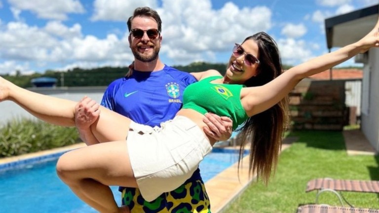 Laís Caldas relata emoção ao ser pedia em noivado por Gustavo: ‘foi uma surpresa!’