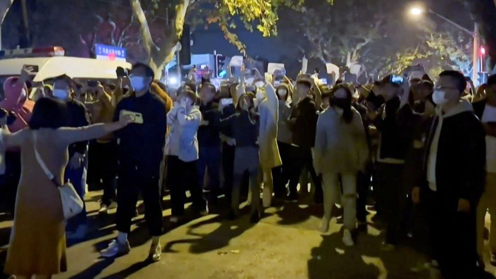 Protesto em Xangai