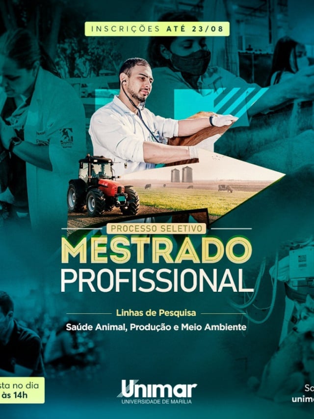 Unimar encerra na terça inscrições para Mestrado Profissional em Saúde Animal, Produção e Ambiente