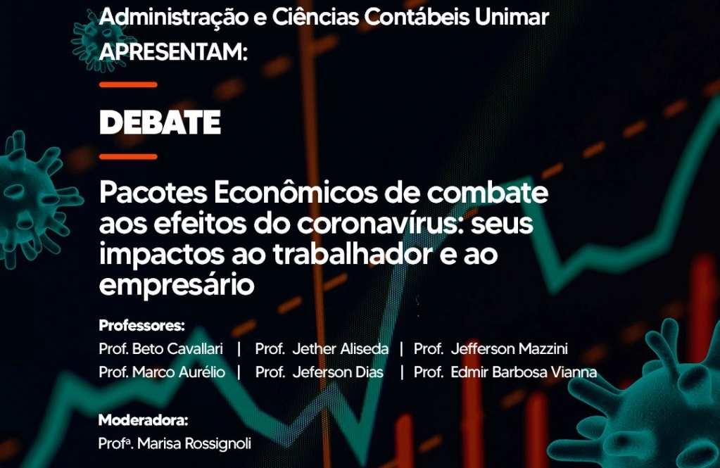 Unimar vai debater com alunos pacotes econômicos contra efeitos do coronavírus