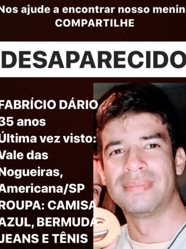 Família de Marília cria corrente de informações para localizar rapaz desaparecido em Americana