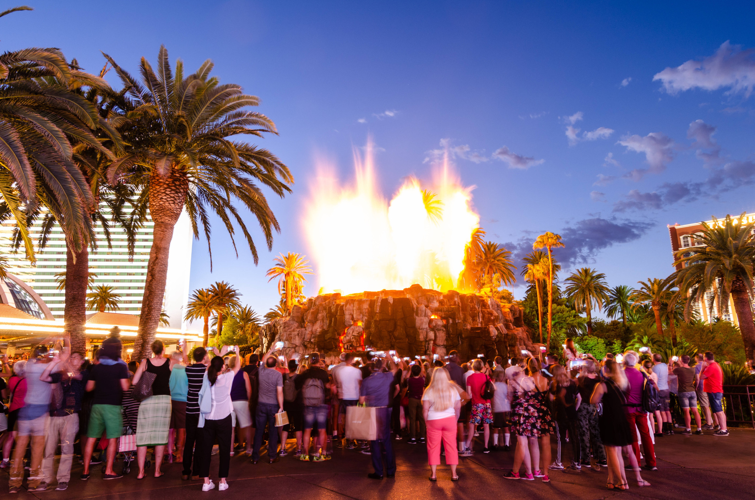 Coisas para fazer em Las Vegas de graça: o Volcano at The Mirage é uma ótima forma de encerrar seus dias em Sin City. Foto: shutterstock 