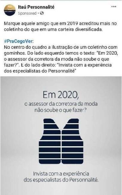 Postagem do Itaú em que provoca a XP Investimentos