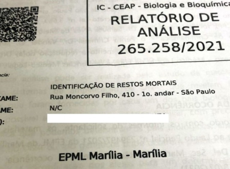 Exames identificam homem carbonizado em Marília; laudo já descartou crime