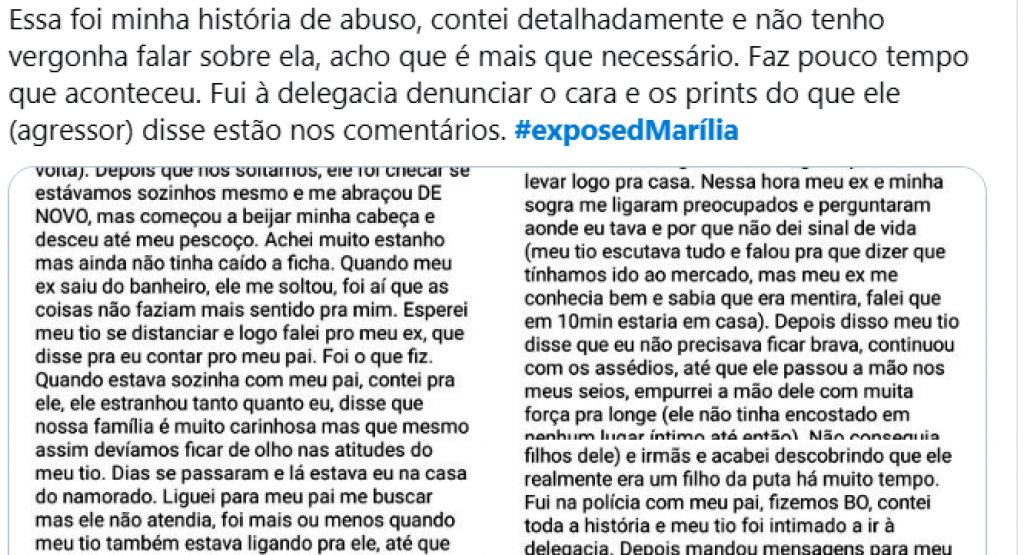 ExposedMarilia – Tag cria onda de denúncias de assédio e abuso sexual na cidade