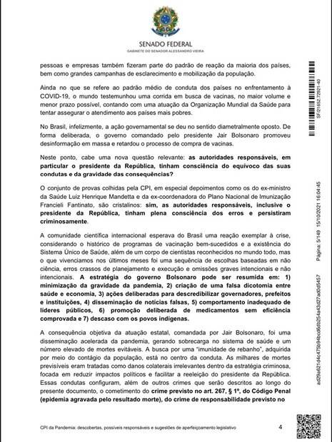 trecho do relatório