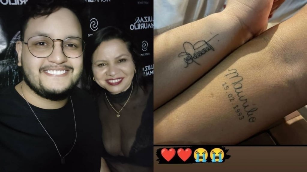 Mãe de Maurílio mostra tatuagem que fez em homenagem ao filho Mãe de Maurílio mostra tatuagem que fez em homenagem ao filho