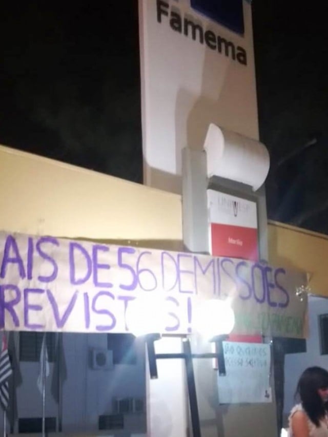Frustração – Estudantes fazem manifestação e carta contra demissões na Famema