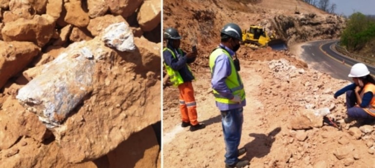 Fóssil de dinossauro encontrado em obra em Marília, segundo do ano