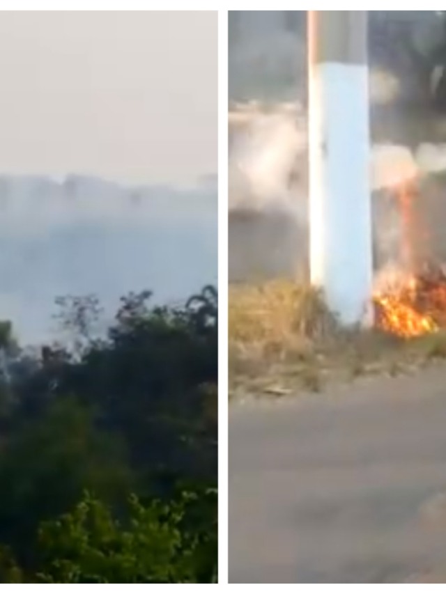 Vídeos - Cascata amanhece com queimada; morador flagra limpeza de mato com fogo