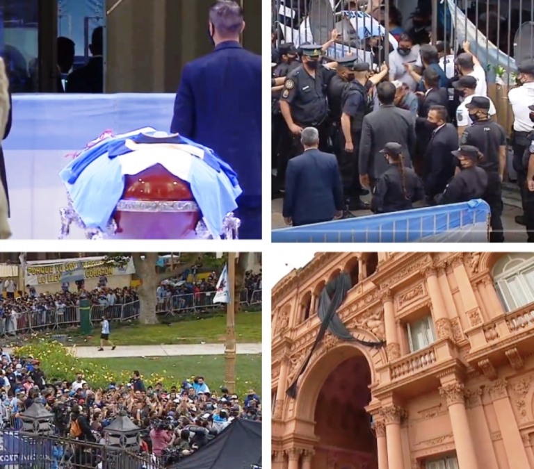 Adeus a Maradona tem multidão e forte esquema de segurança; veja fotos