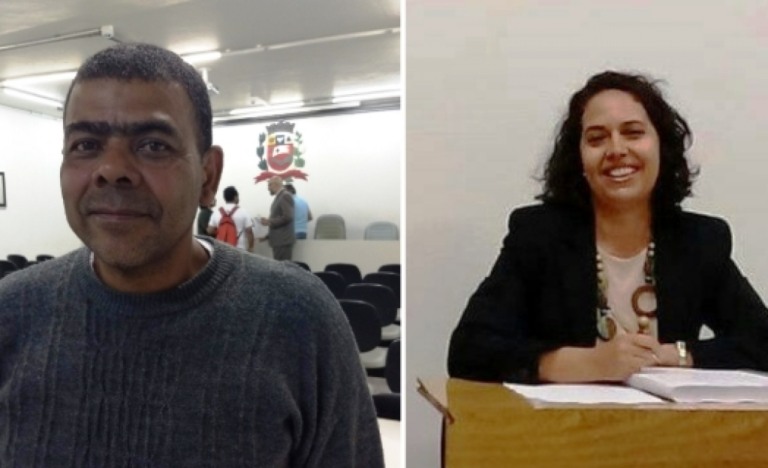 José Paulino, atual presidente, e Vanilda de Lima, presidente eleita para Sindicato dos Servidores de Marília