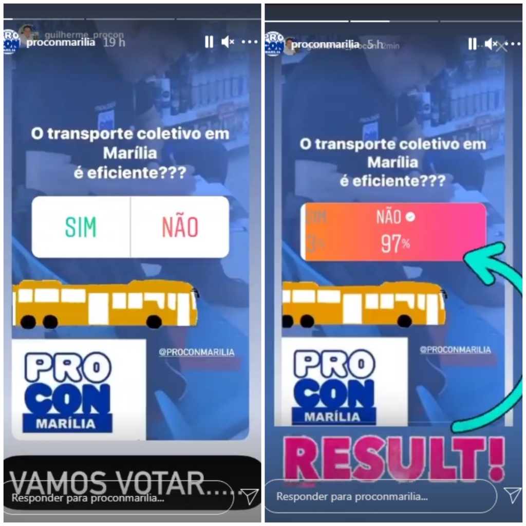 Procon de Marília faz votação online sobre eficiência de transporte; empresas respondem Procon de Marília faz votação online sobre eficiência de transporte; empresas respondem
