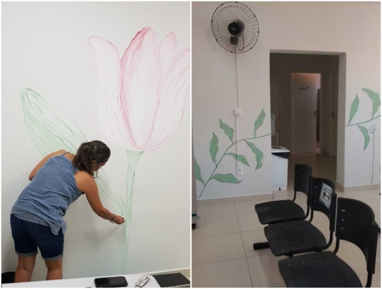 Voluntária - Arquiteta usa pintura e muda ambientes na Santa Casa de Marília
