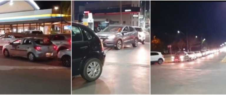 Marília tem filas em postos após protesto de caminhoneiros- Reprodução- Facebook Jornal da Manha