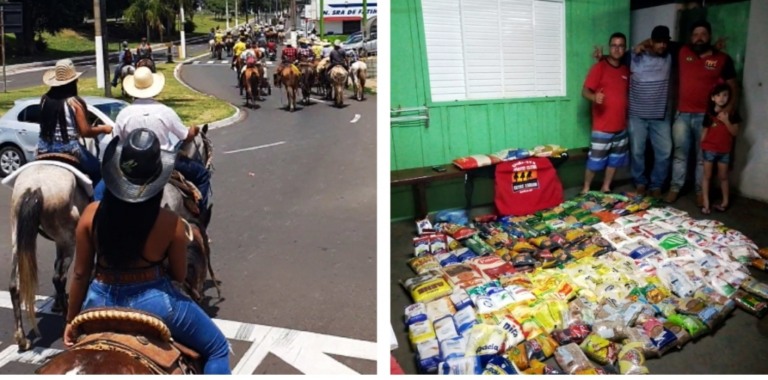Cavalgada beneficente arrecada alimentos para entidade em Marília