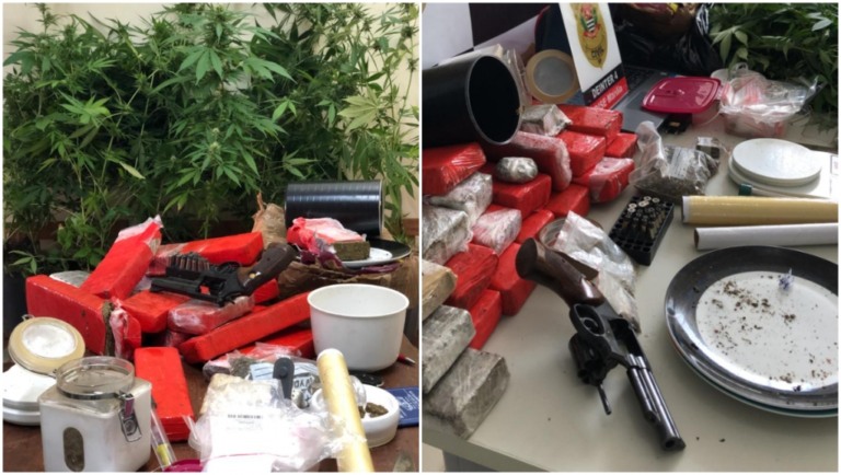 Polícia apreende drogas, pés de maconha e arma com 'professor' em Marília
