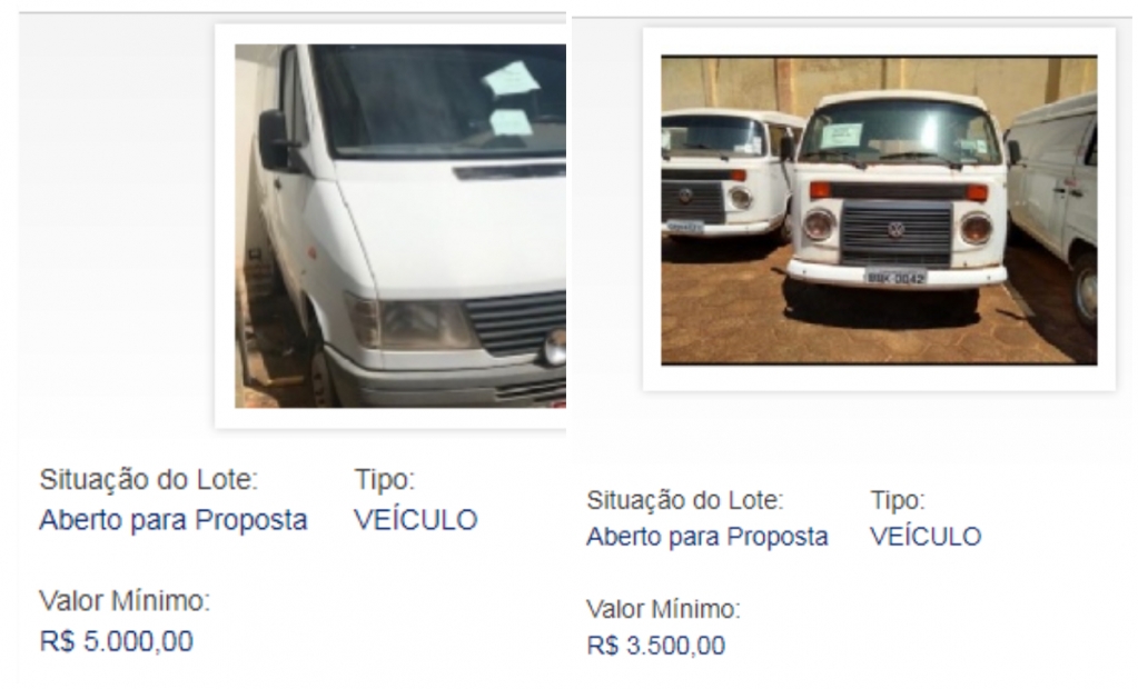 Leilão da Receita vende 134 carros: Van por R$ 5.000 e Kombi por R$ 3.500