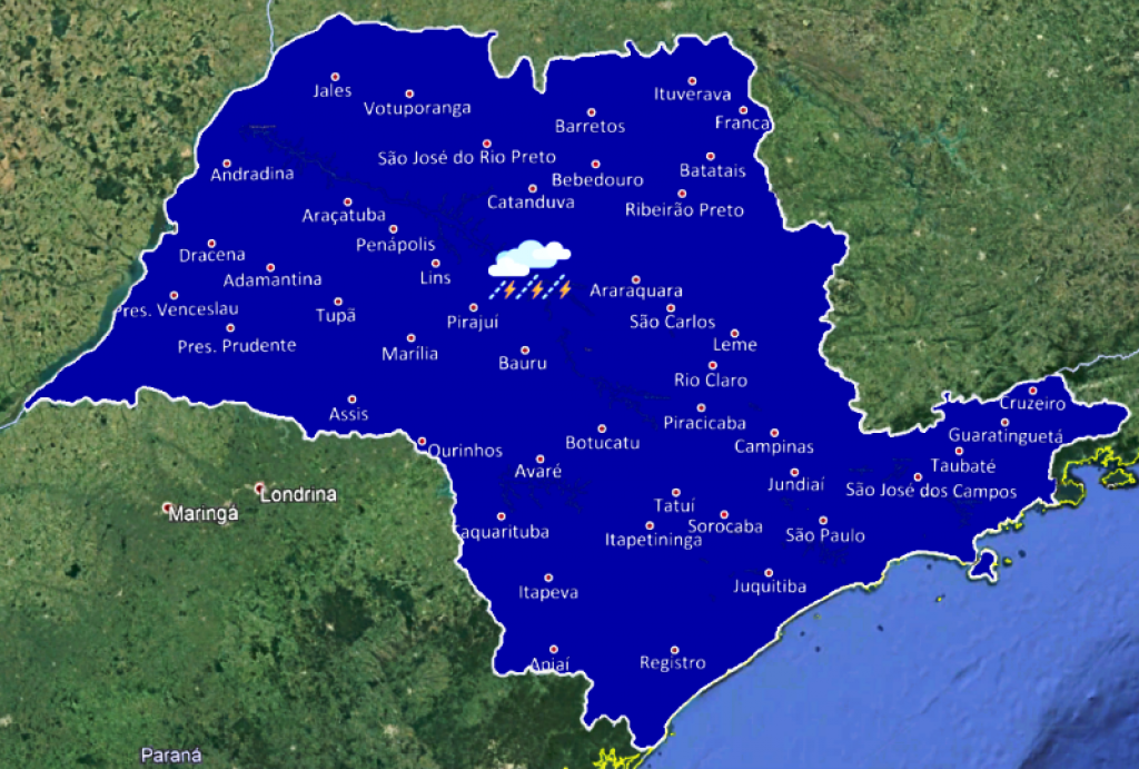 Frente fria pode trazer chuva nesta quarta-feira; temperaturas em queda