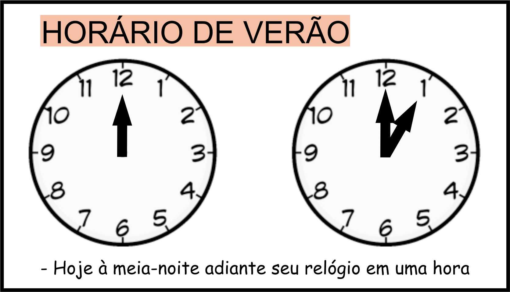 Horário de verão começa à meia-noite