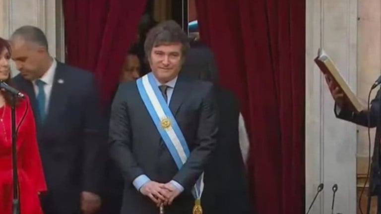 Reprodução CNN Brasil – 10.12.2023 Javier Milei tomou posse como presidente da Argentina no domingo (10)