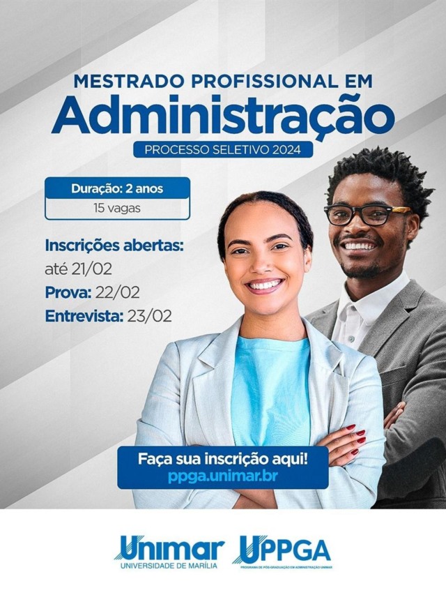 Unimar Inaugura Primeiro Mestrado Profissional em Administração da Região: Inscrições abertas até 21 de fevereiro