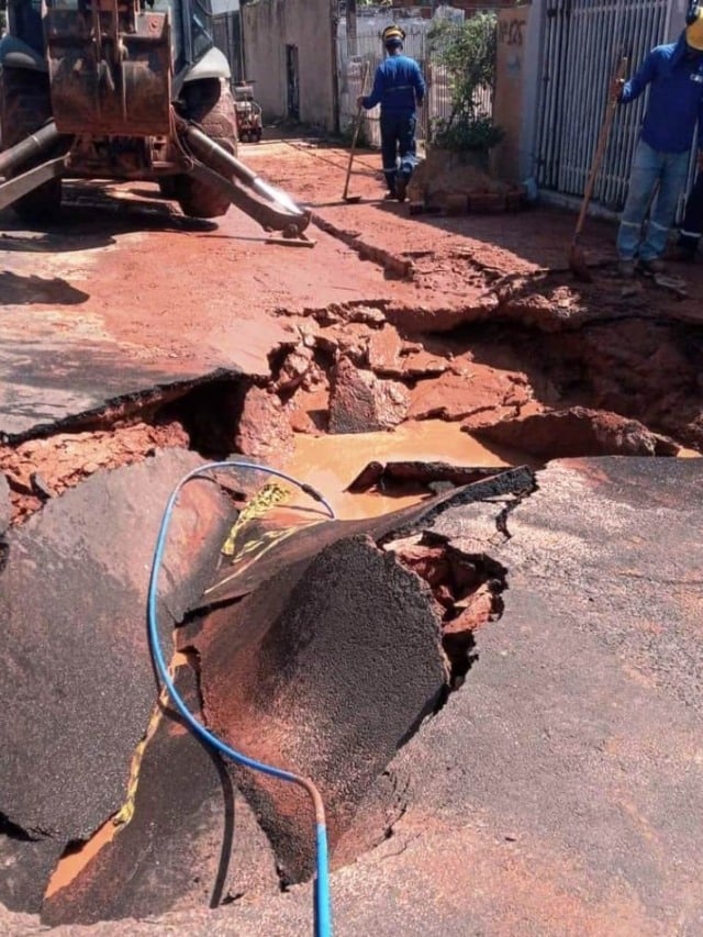 Rede quebra e pode faltar água em bairros da zona norte de Marília