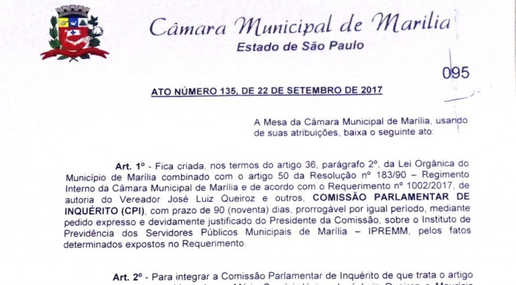 Câmara anuncia vereadores para CPI do Ipremm e inicia apuração de rombo