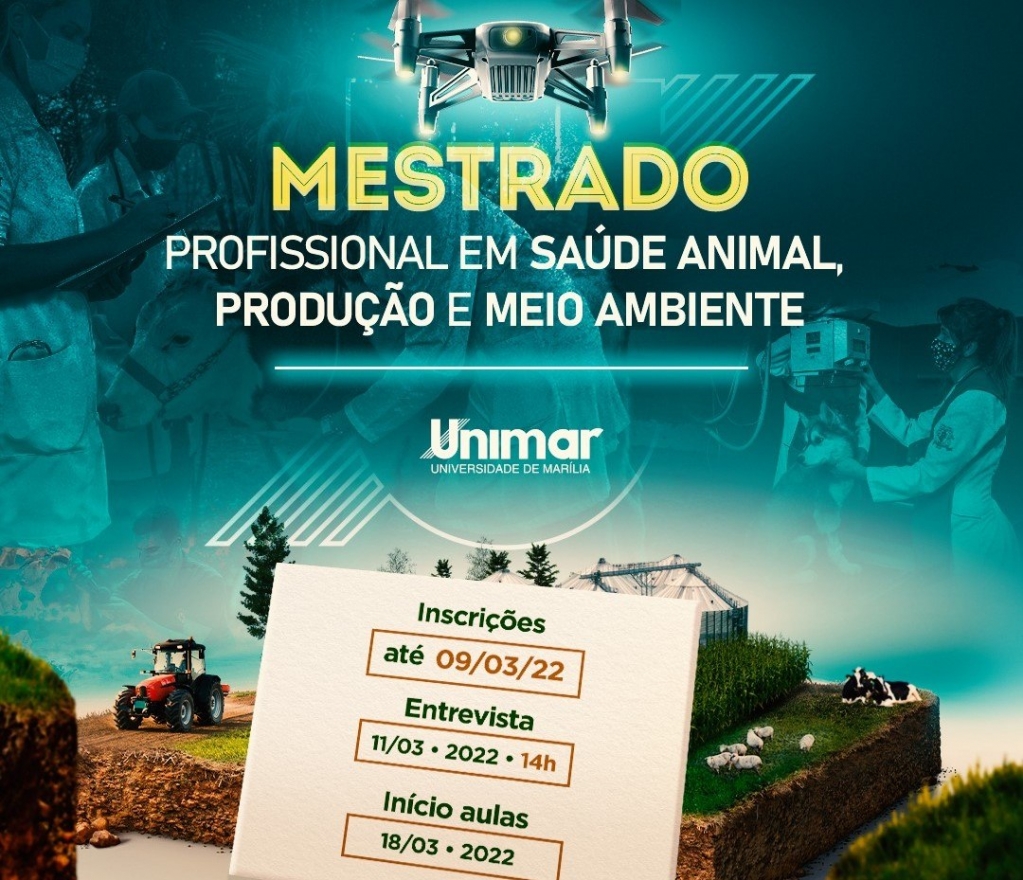 Unimar oferece Mestrado em Saúde Animal, Produção Animal e Ambiente