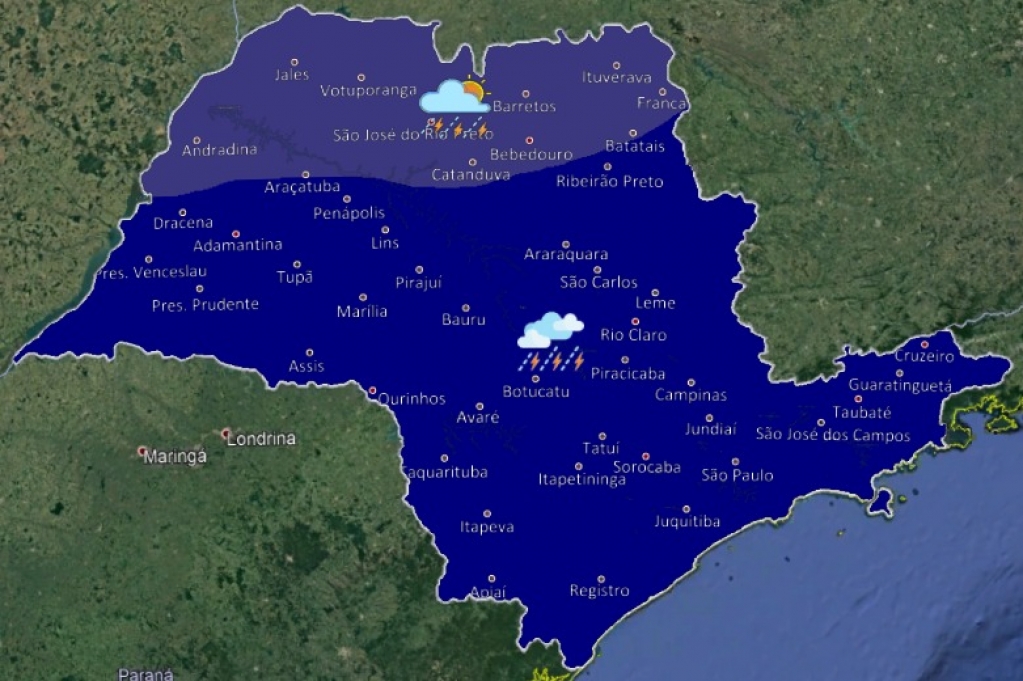 Meteorologia prevê aumento de nebulosidade e chuva nos próximos dias em Marília