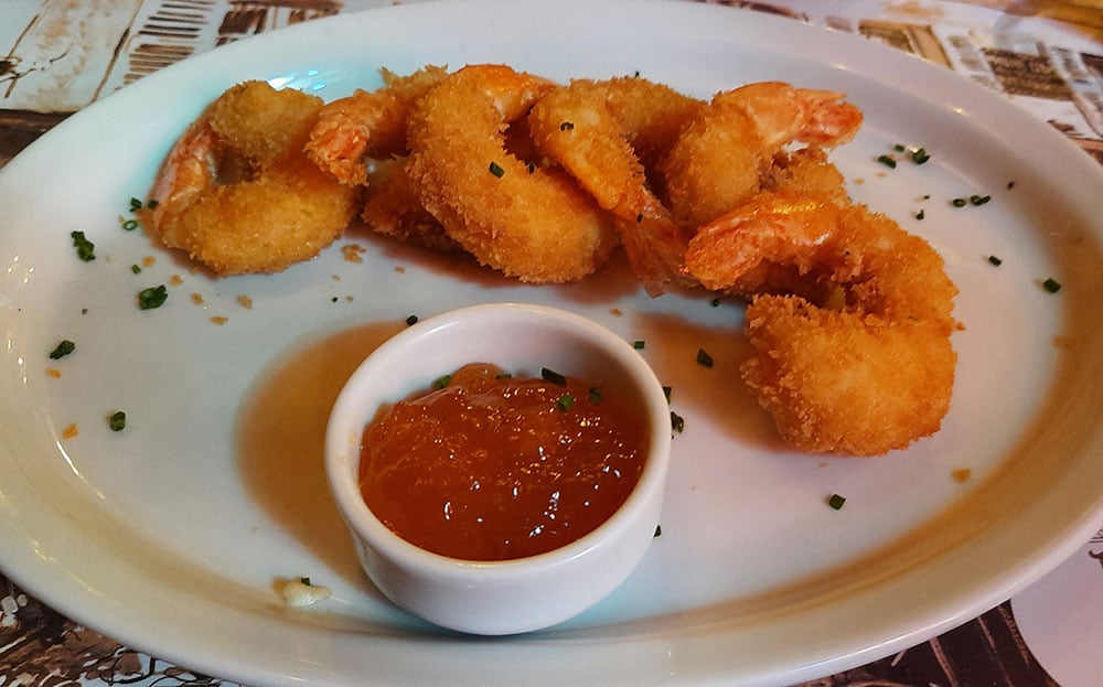 Crevettes panée à l’a confiture de’apricot à Pocah. Foto: Felipe Carvalho