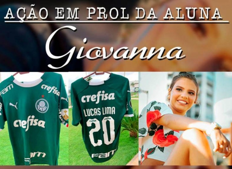 Escola sorteia camisa autografada para ajudar Giovana em transplante