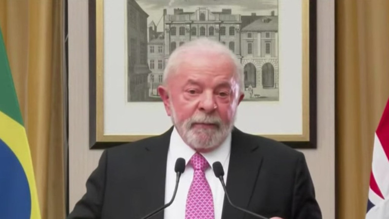 Reprodução / TV Brasil – 06.05.2023 Presidente Luiz Inácio Lula da Silva (PT) fala sobre a conversa com rei Charles III