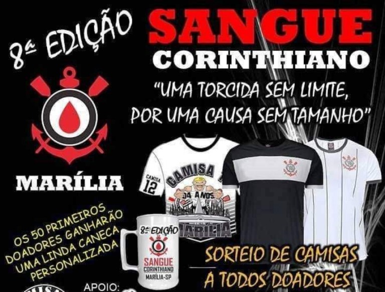 Sangue Corintiano – Campanha chama torcedores para doar sangue em Marília