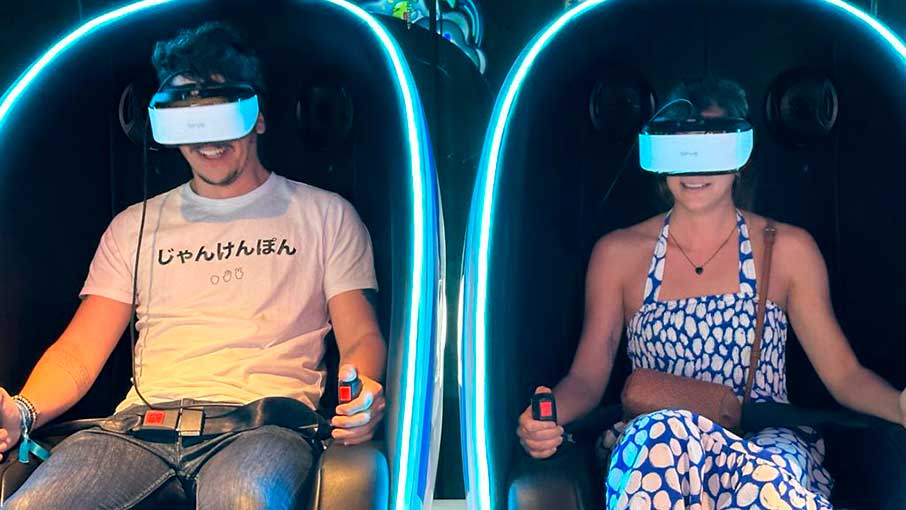 Jogos com realidade virtual no Hall of Games. Foto: Felipe Carvalho/iG